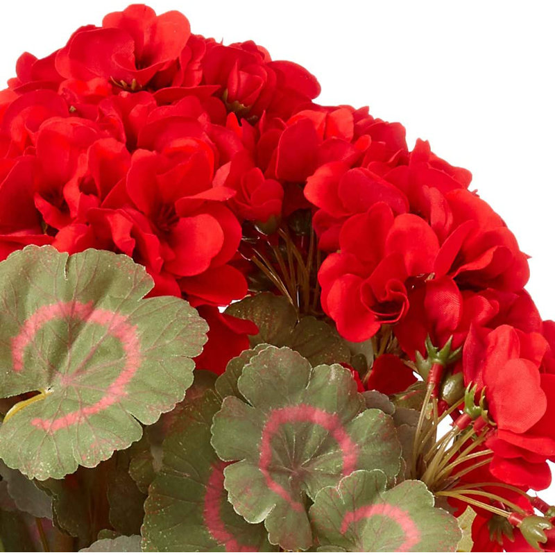18 inch Red Geranium, Faux Floral for Vase Arrangements and Home Decor