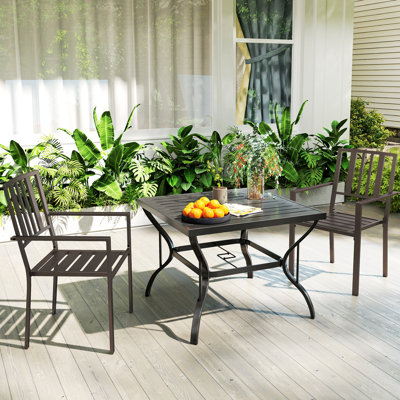 Chaise de patio, chaises de restaurant empilables intérieures / extérieures, brun foncé