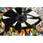 Delvis Black Lighted Ceiling Fan With Multi-Colored Earth Tones Tiffany Style Glass Shade Fandelier With Remote