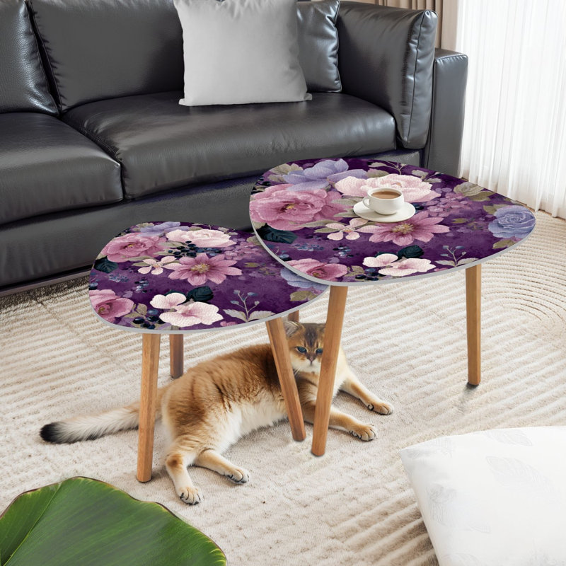 Ensemble de 2 tables basses gigognes Triangle