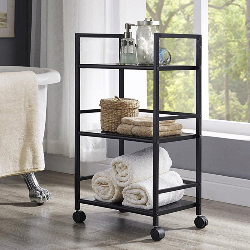 29.53'' H x 23.62'' W Utility Cart with Wheels, Black