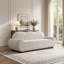 Canapé trois places moderne incurvé en tissu bouclé, avec un design en forme de nuage et des coussins en mousse haute densité-290931567