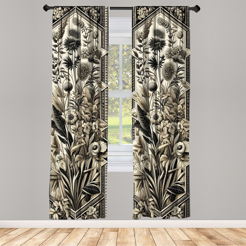 Jaraya Semi Sheer Curtain Pair, 56" W x 63" L