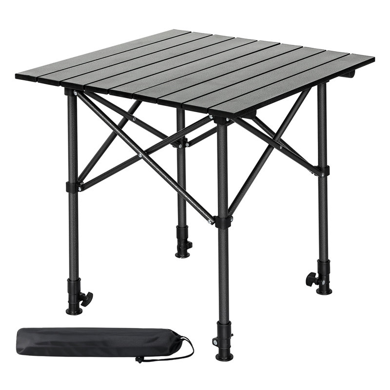 Rectangular Metal Outdoor Camping Table, 90cm H x 70cm W x 70cm D