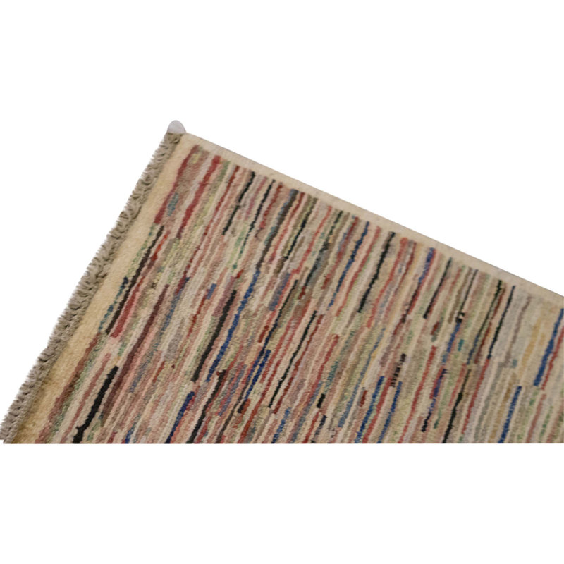 Hand Knotted Wool Area Rug in Multi