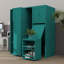 Lit escamotable mural simple avec bibliothèque, armoire supérieure, bureau extensible et rangement latéral-1219547569