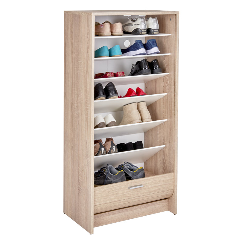Shoot 21 Pair Shoe Storage Cabinet, Oak