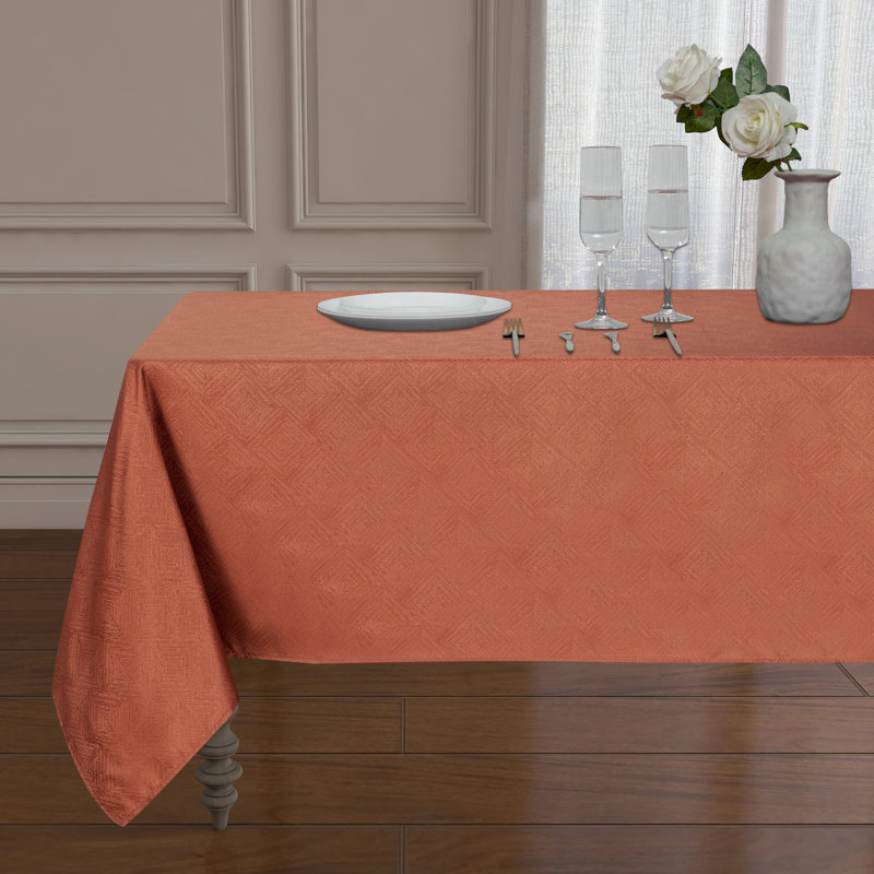 Dammon Solid Color Tablecloth, 84" L x 60" W, Spice