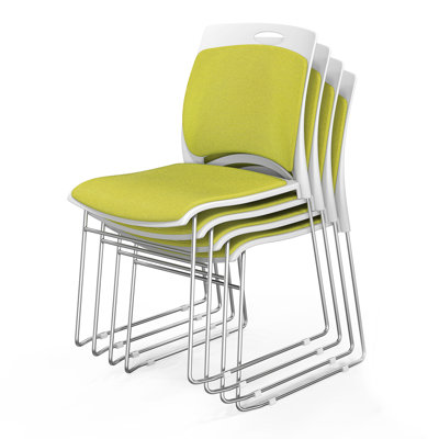 Tabouret empilable 4 pièces avec coussin de siège noir 4 pièces