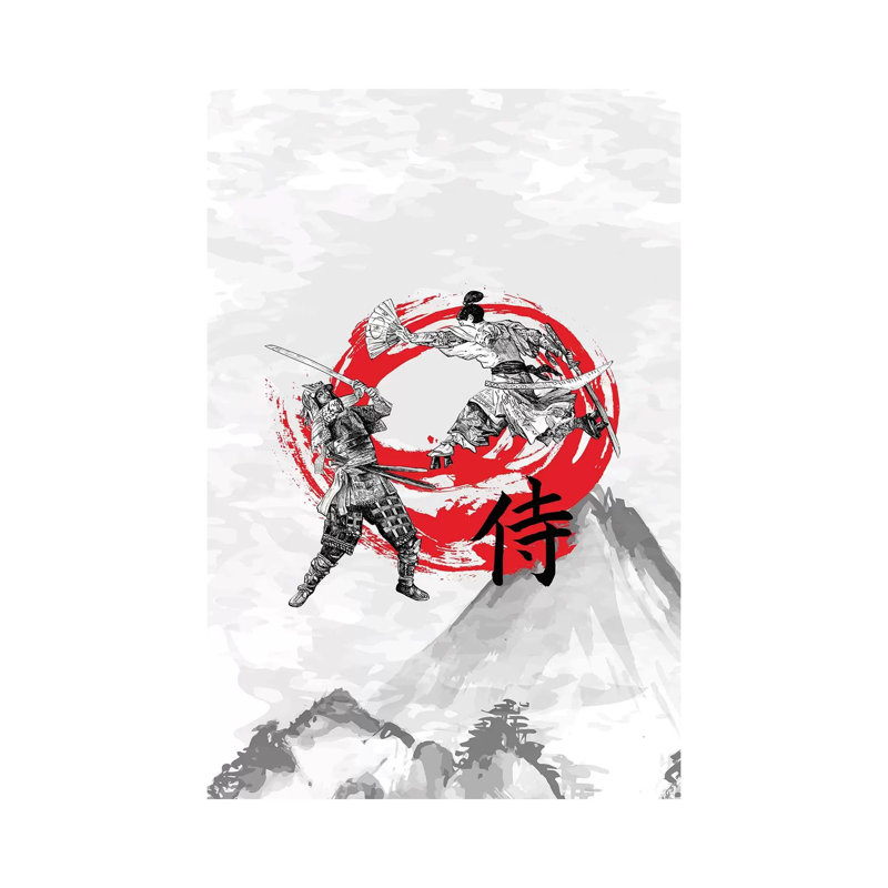 «Samurai Warriors» par Cornell, impression sur toile tendue, H 26 po x l 18 po x 1,5 po