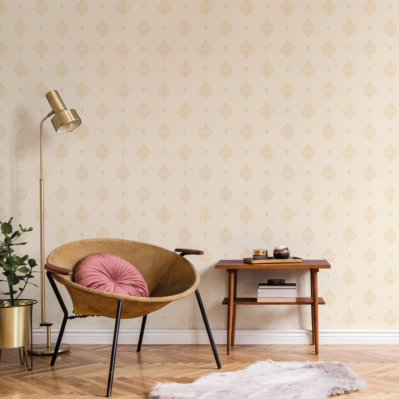 Margr 10m x 53cm Textured Matte Wallpaper Roll, Cream