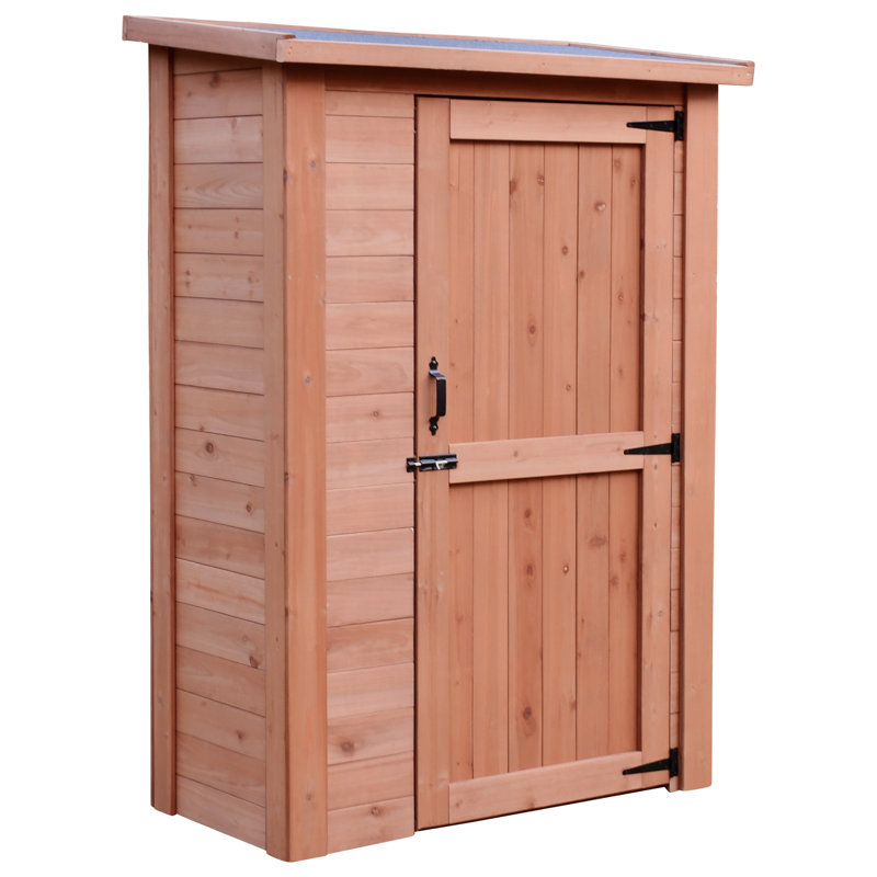 Cedar Wooden Heavy Duty Lean-To Storage Shed With Single Door