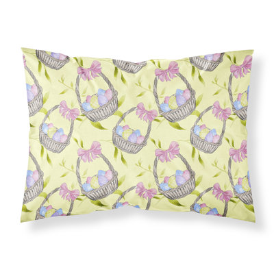 Taie d’oreiller de pâques panier et œufs
