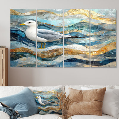 Coastal Seagull The Watchful Gull IV - Art mural de mouette - art mural moderne sur toile