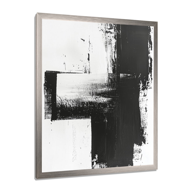 Nylo - Reproduction d'art abstrait mural, Argent argent, H 44 po x l 34 po, Reproduction encadrée d'une seule photo