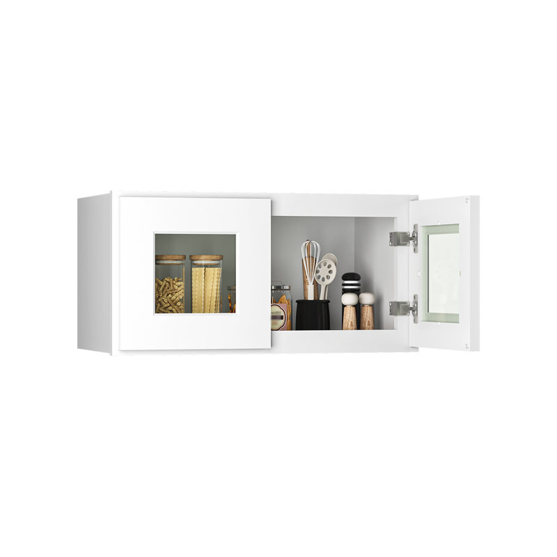 Armoires murales blanches en verre contreplaqué prêt à assembler avec l 24 po x P 12 po x H 12 po, 24"W * 12"H * 12"D