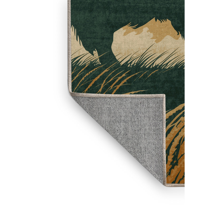 Tapis vert lavable à la machine Glendale, 7 x 9