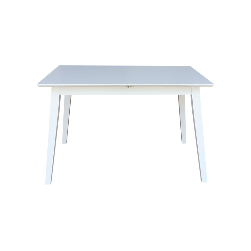 Montana Solid Wood Butterfly Extension Dining Table, White, White