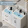Wimer 48" Double Sink Bathroom Vanity Set With Two Separated 24" Ceramic Tops, Two Different Height