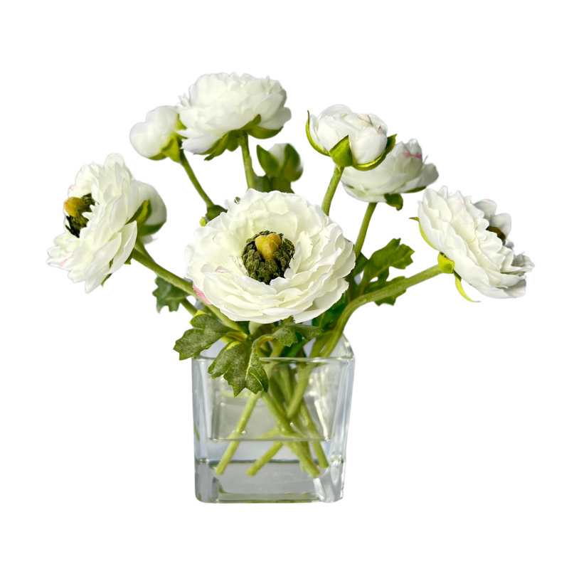 Silk Ranunculus Arrangement in Vase