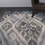 Tapis gris en laine touffeté à la main-19276530
