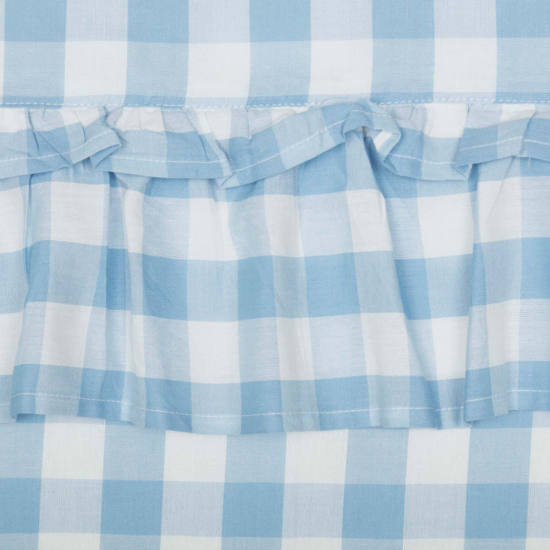 Rideau de douche simple à carreaux vichy 100% coton Annie Buffalo, Bleu