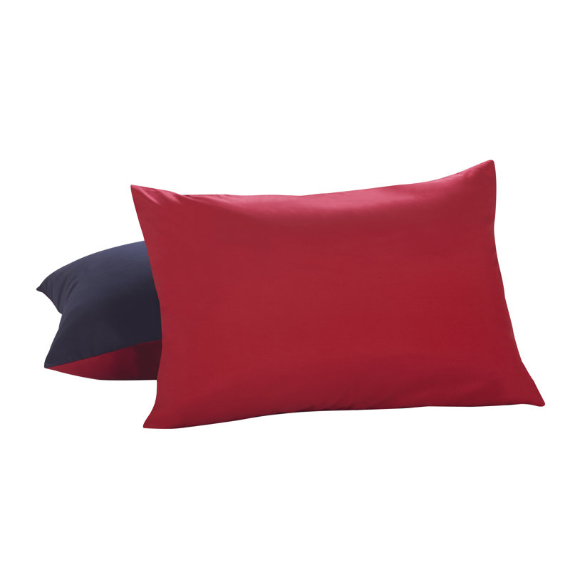 Cotton Sham Set, Navy / Red