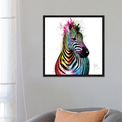 Zebra Pop by Patrice Murciano - Floater Frame Gallery-Wrapped Canvas Giclée on Canvas