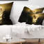 Fantaisie éléphant sur fond noir - coussin imprimé animal