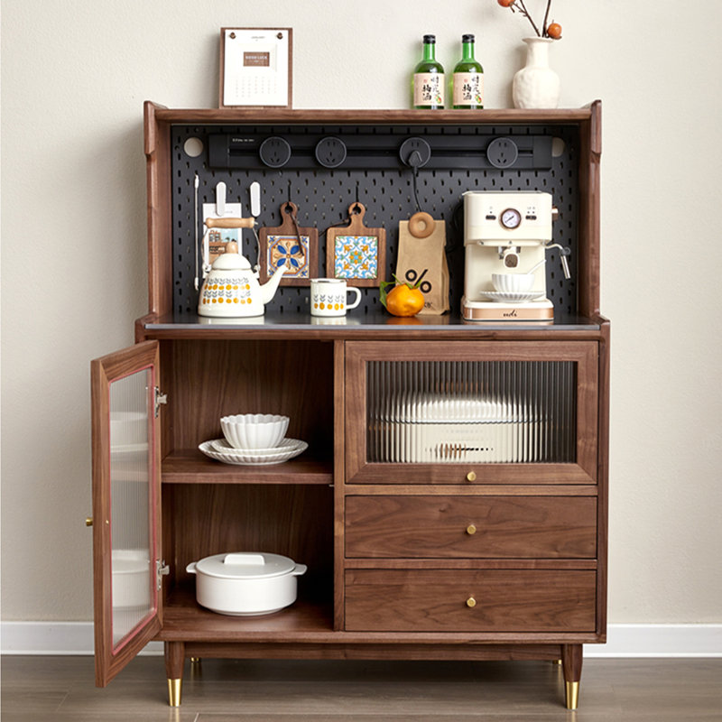 Buffet en bois de noyer massif, H 53,15 po x l 31,5 po x P 15,75 po