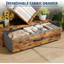 Tree Bookshelf with LED Lights, 7-Tier Bookcase with Fabric Drawer, Narrow Industrial Rack for Small Spaces-129685166