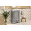 Meuble-lavabo de 20 po avec lavabo en céramique, porte à fermeture en douceur, tablette ajustable en forme de U, tiroir de compartiment et support de porte, style moderne, conception peu encombrante-1164323017