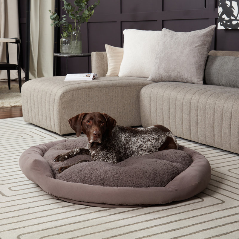 Chamari Donut Dog Bed, Large (42" W x 42" D x 8" H), Grey