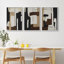 «Brown Blocks Abstract Mid Century Modern Shapes Illustration ArtWork Decor Chic salon», 3 pièces-100780774-100809296