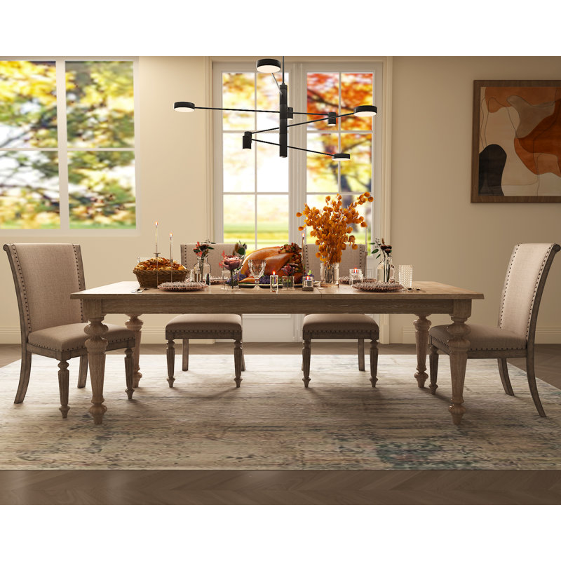 Crain Norene Extendable Solid Wood Dining Table, 30" H x 72" L x 40" W, Brown