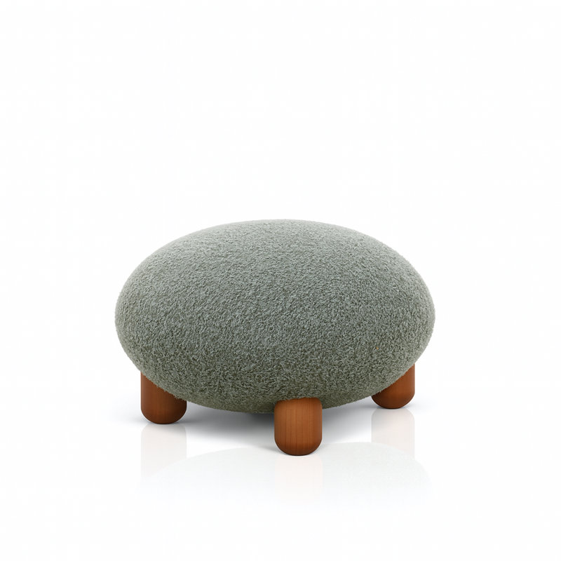 Méridienne et repose-pieds Pebble, Laine verte