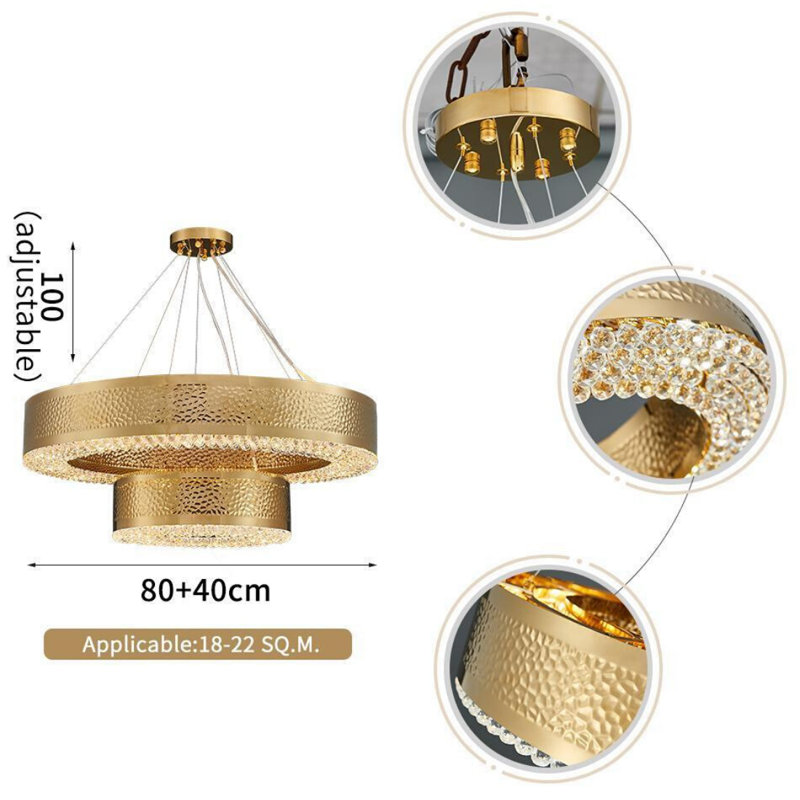 Otto 13 - Light Chandelier, 40cm H x 100cm W x 100cm D