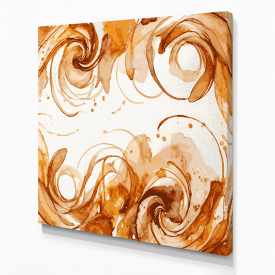Aquarelle abstraite, art mural sur toile beige