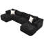 Canapé modulaire modulaire, canapé désossé Canapé modulaire confortable avec deux repose-pieds mobiles pour le salon, café-2137572742