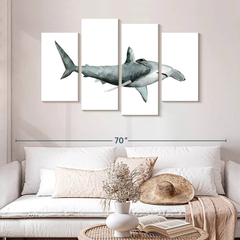Brampt Sea Life Hammerhead Shark, 32" H x 52" W
