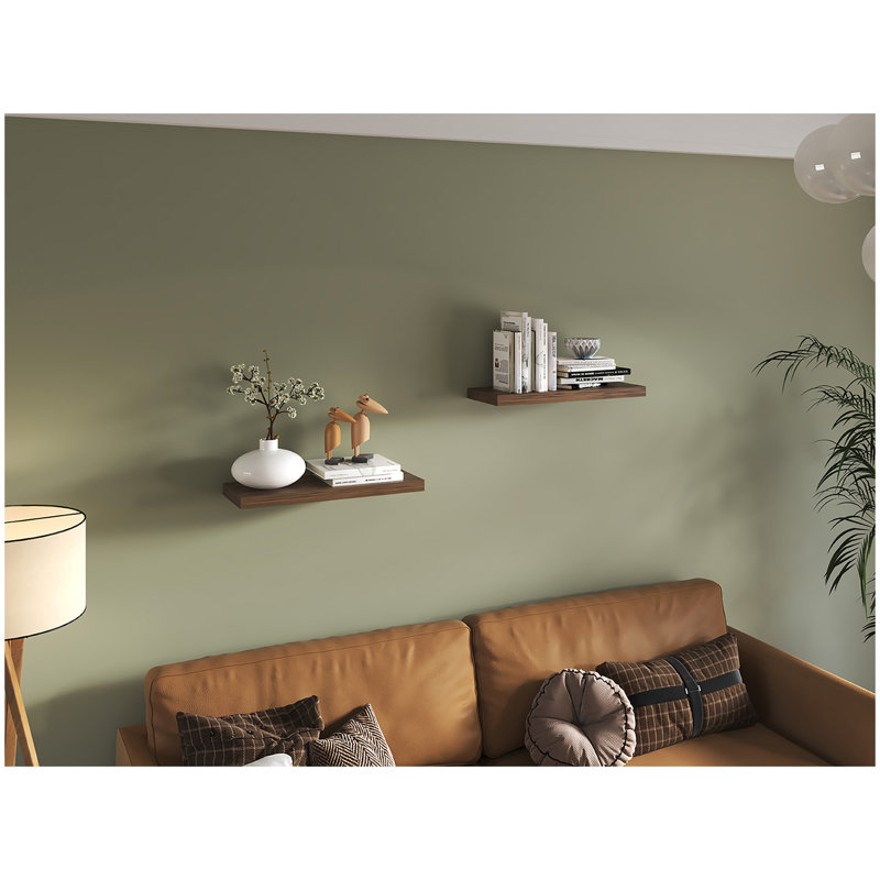 Ensemble de 2 tablettes flottantes de 31,5 po de largeur Ecco, H 1,5 po x l 31,5 po x P 9,8 po, Marron foncé