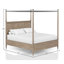 Lit à baldaquin transitionnel avec finition sable chaud, parfait pour créer une chambre à coucher confortable et élégante.