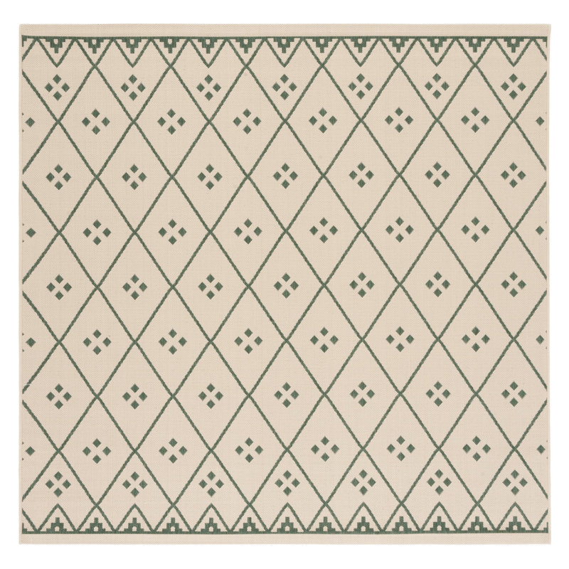 Courtyard Performance Geometric Indoor/Outdoor Area Rug, Square 6'7"