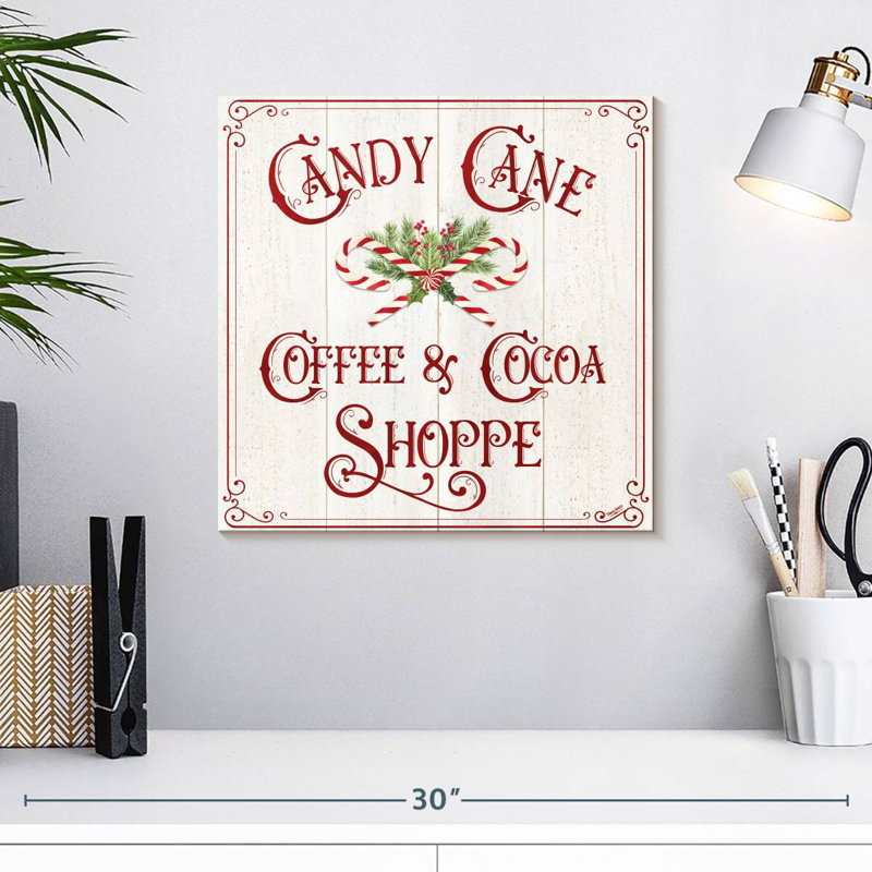 Plaque murale Kema Vintage Christmas I - Candy Cane Coffee