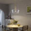 Luminaire suspendu en forme de dôme en verre transparent 1 lumière 18 po