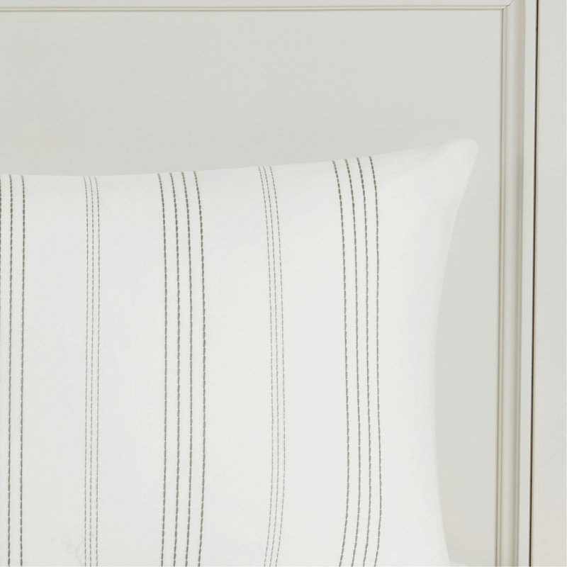 Ensemble d'édredon surdimensionné en jacquard de coton 6 pièces avec rayures texturées et rembourrage hypoallergénique, pour un décor de maison de campagne et de chalet