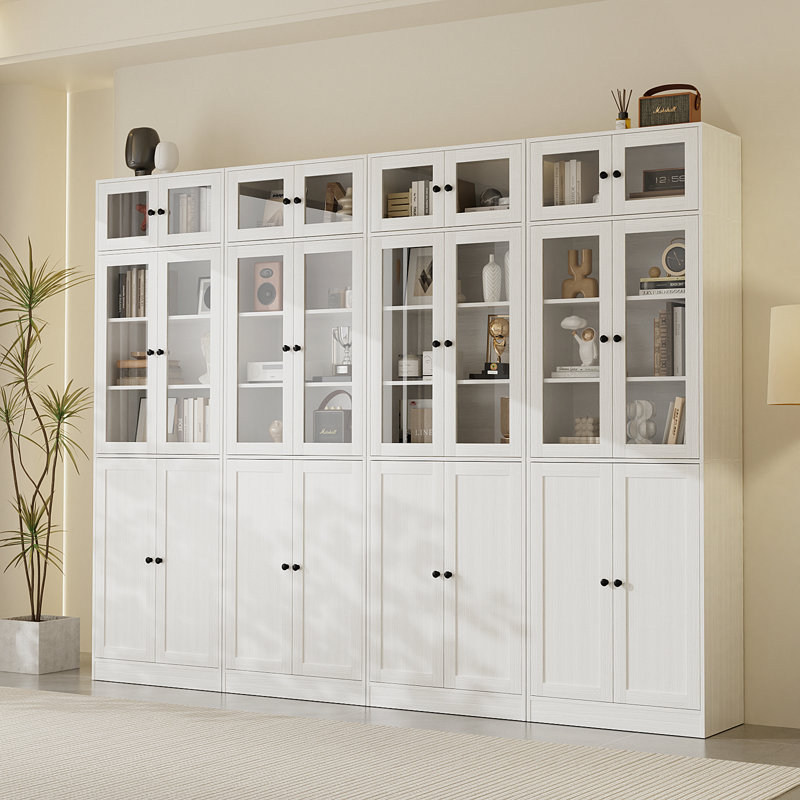 86.7'' H X 94.48'' W Book Cabinet Storage Bookcase Set