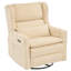 Fauteuil inclinable pivotant Veya surdimensionné, fauteuil à bascule extra large de 66 cm (26 po) pour chambre d'enfant avec appui-tête réglable, fauteuil inclinable électrique en chenille avec double coussin et porte-gobelet, beige-361874843