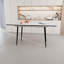 Table de salle à manger extensible 47 po à 63 po, marbre blanc scintillant, industrielle moderne pour la cuisine et la salle à manger, avec pieds en métal noir
