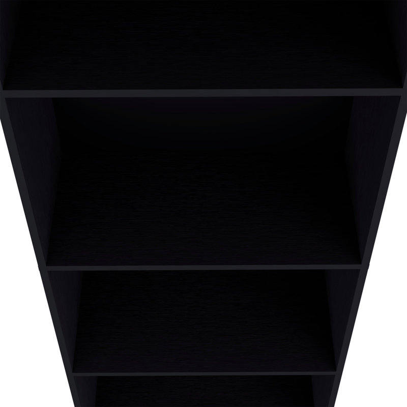 Bibliothèque avec tablettes de rangement, (4 tablettes) H 71,1 po x l 24,7 po x P 11,7 po, Noir
